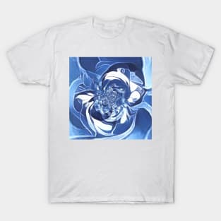 complex pattern and design in shades of BLUE in ICE T-Shirt